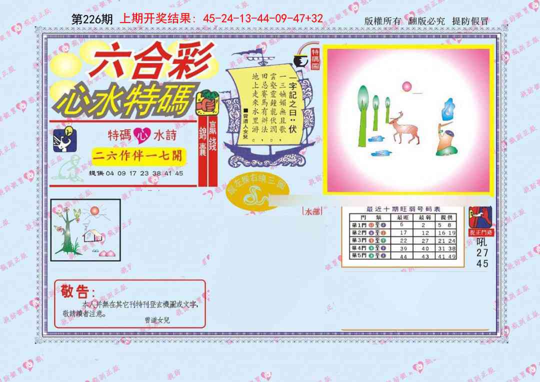 226期心水特码[图]
