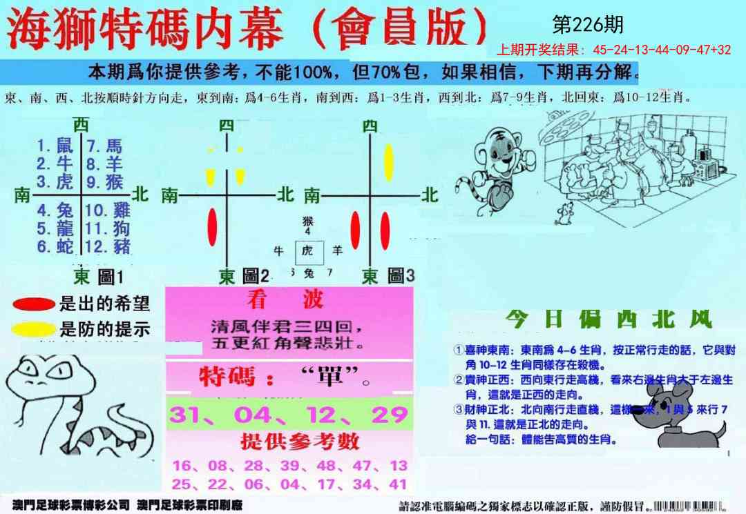 226期另版海狮特码内幕报[图]
