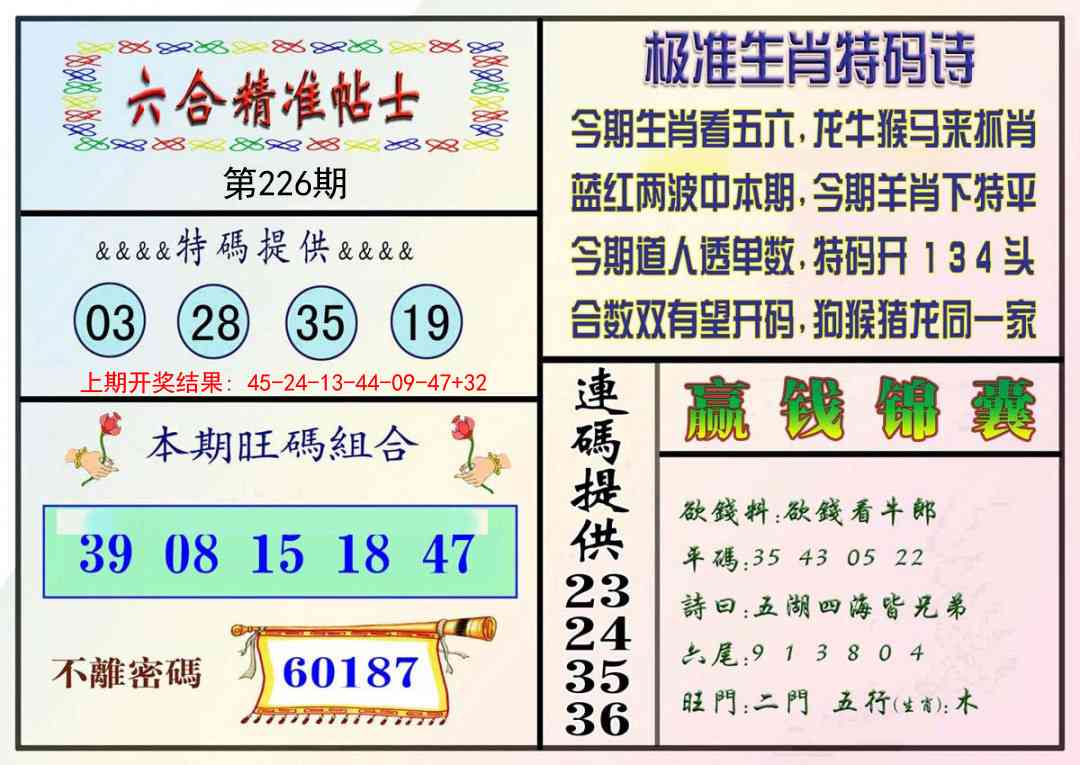 226期精准贴士[图]