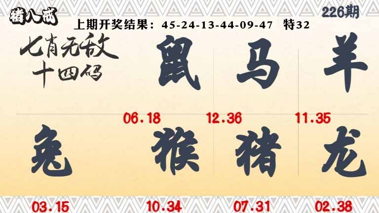 226期七肖无敌14码[图]
