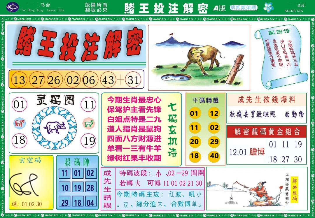 227期赌王投注解密[图]