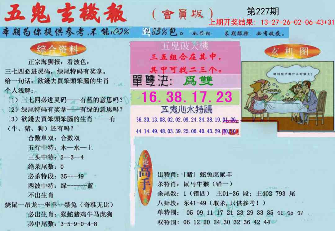 227期新五鬼玄机[图]