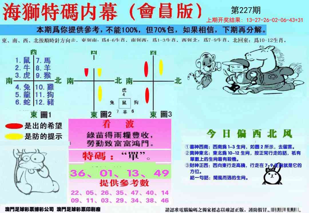 227期另版海狮特码内幕报[图]