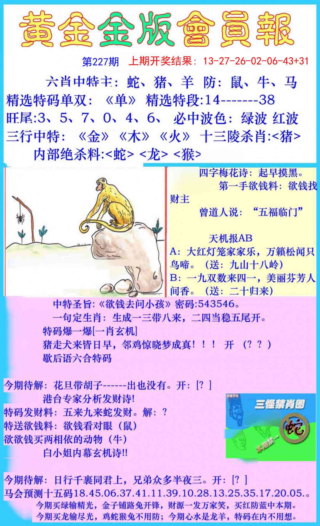 227期黄金金版会员报[图]
