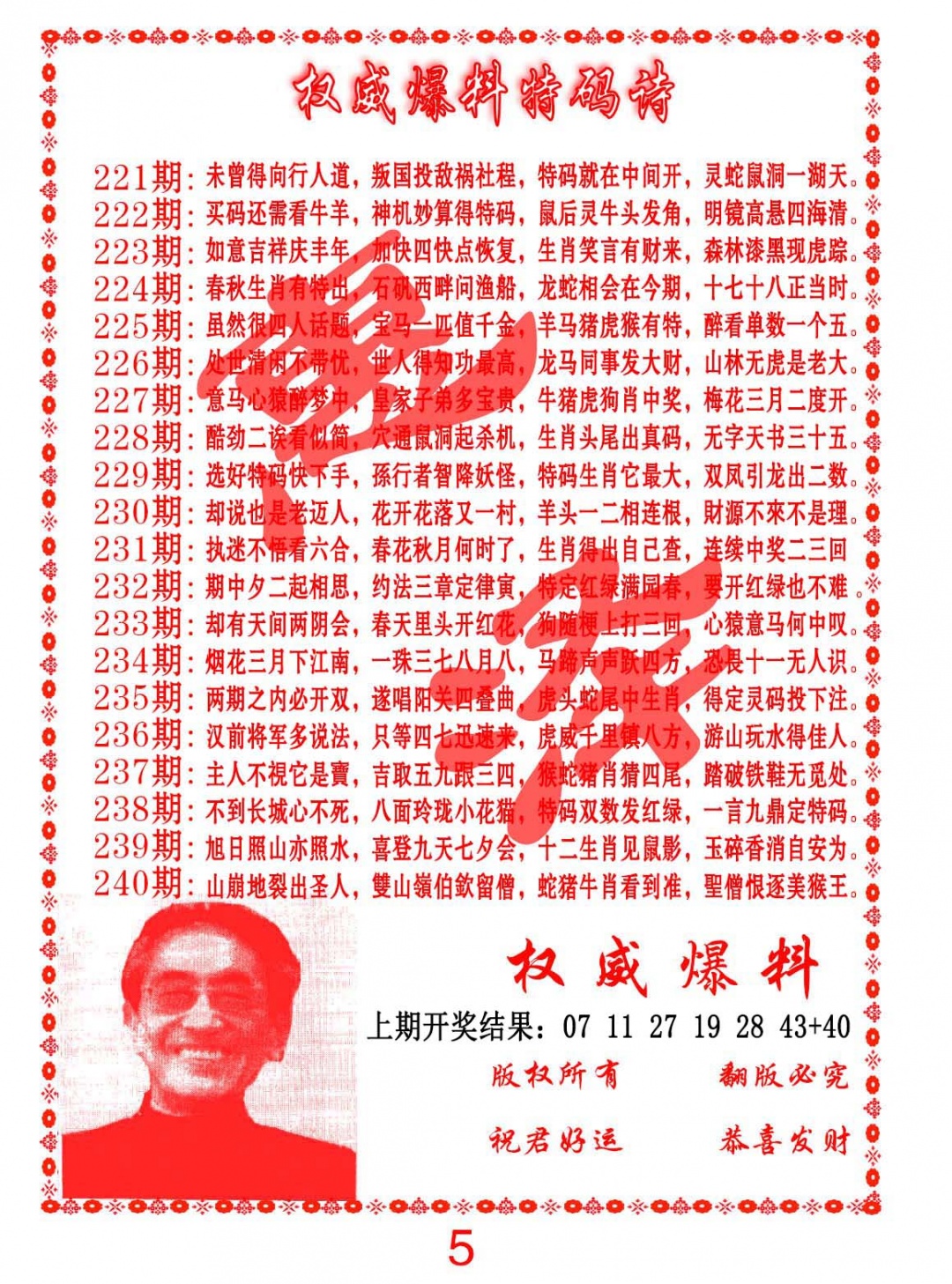 228期权威爆料特码诗[图]