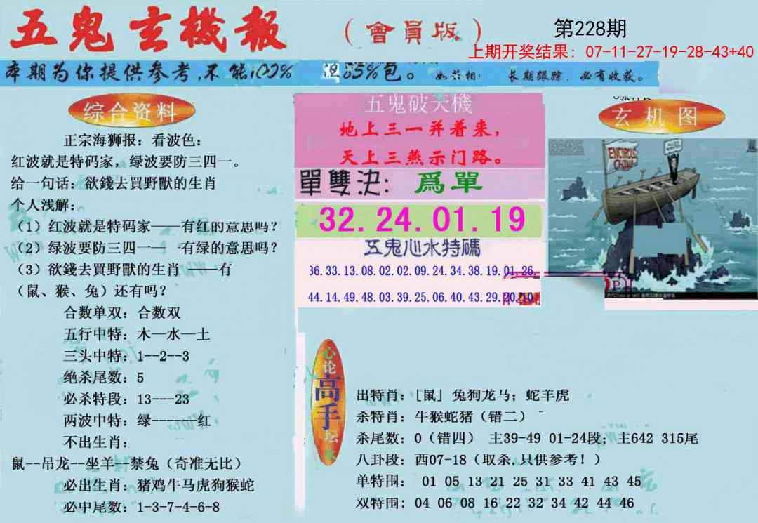 228期新五鬼玄机[图]
