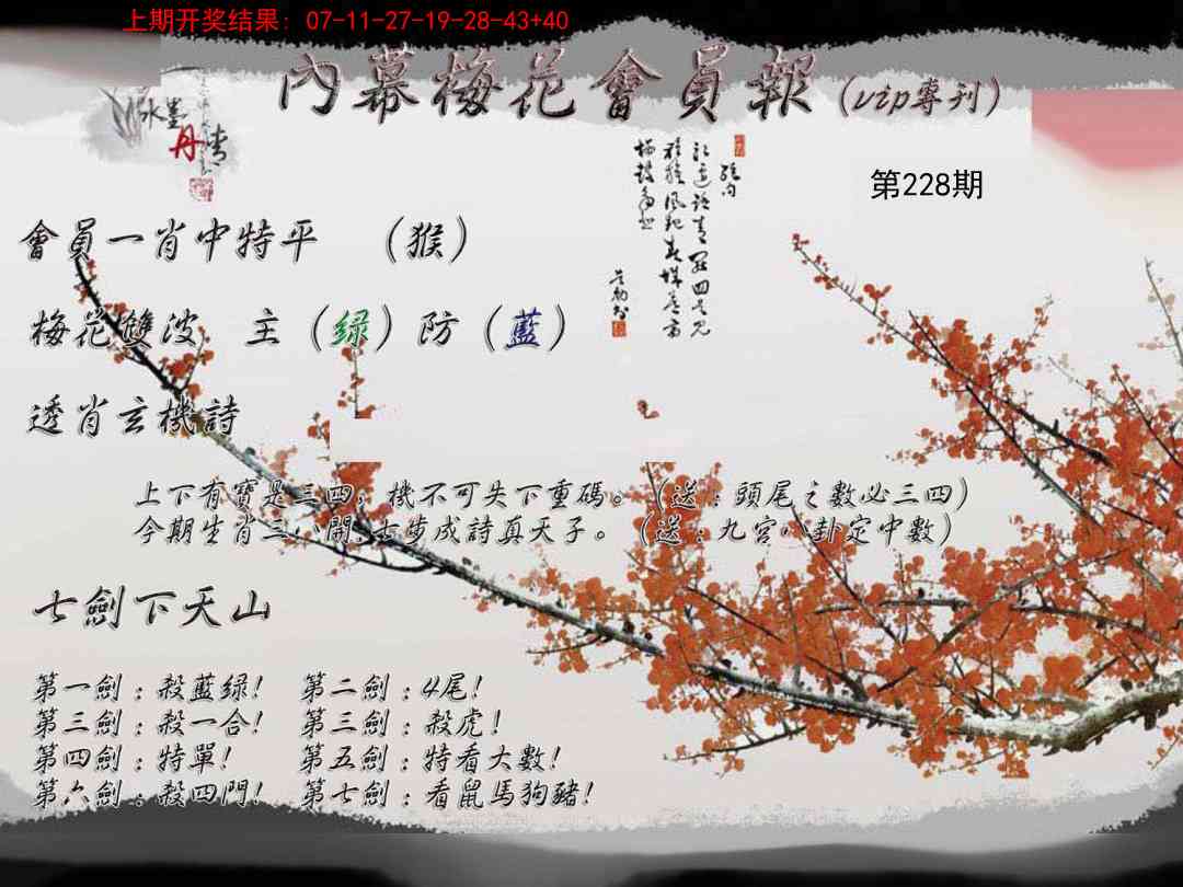 228期内幕梅花会员报[图]