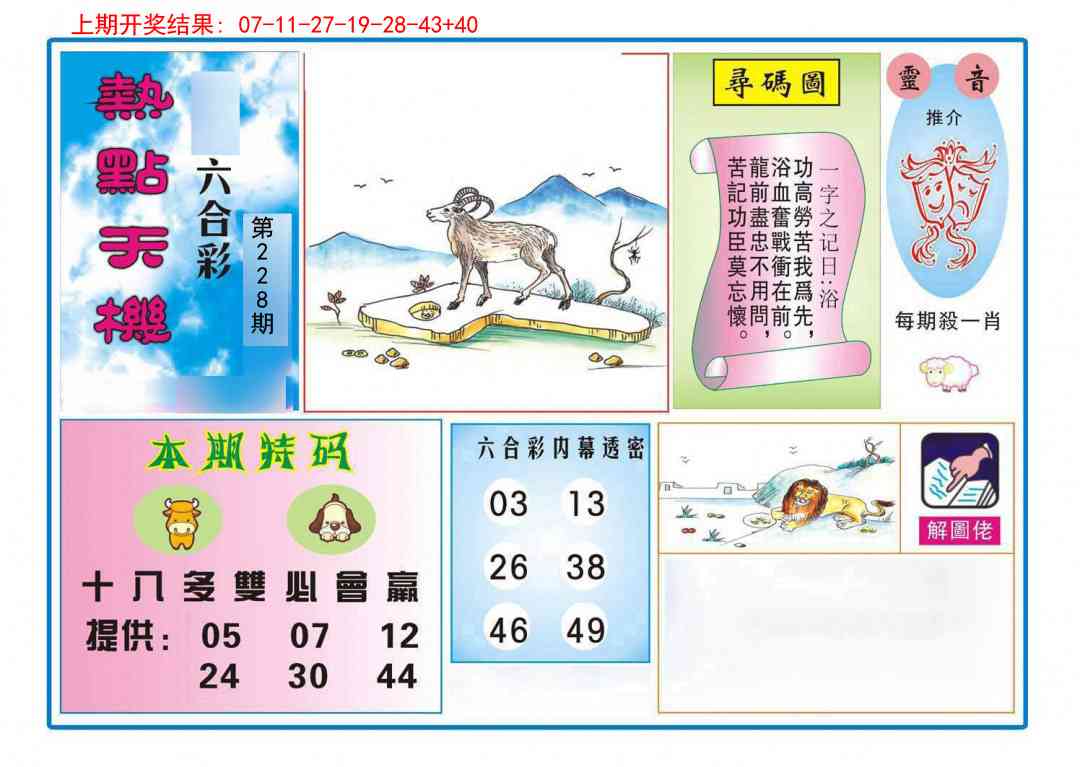 228期热点天机[图]