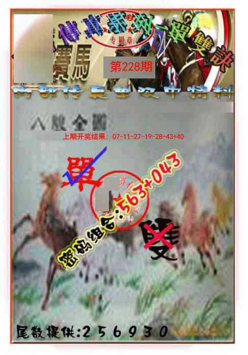 228期马会传真-单双诀[图]