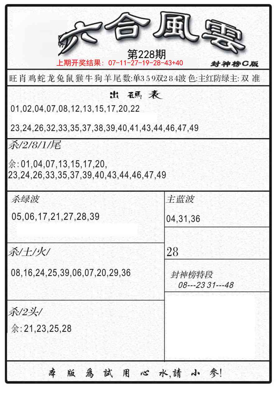 228期六合风云B[图]