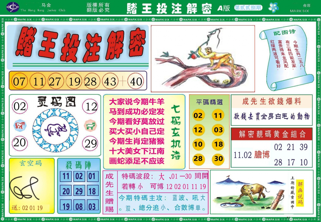228期赌王投注解密[图]