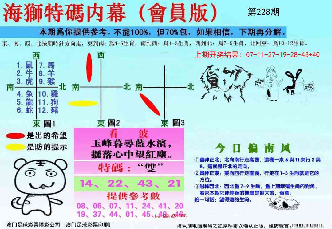 228期海狮特码会员报[图]