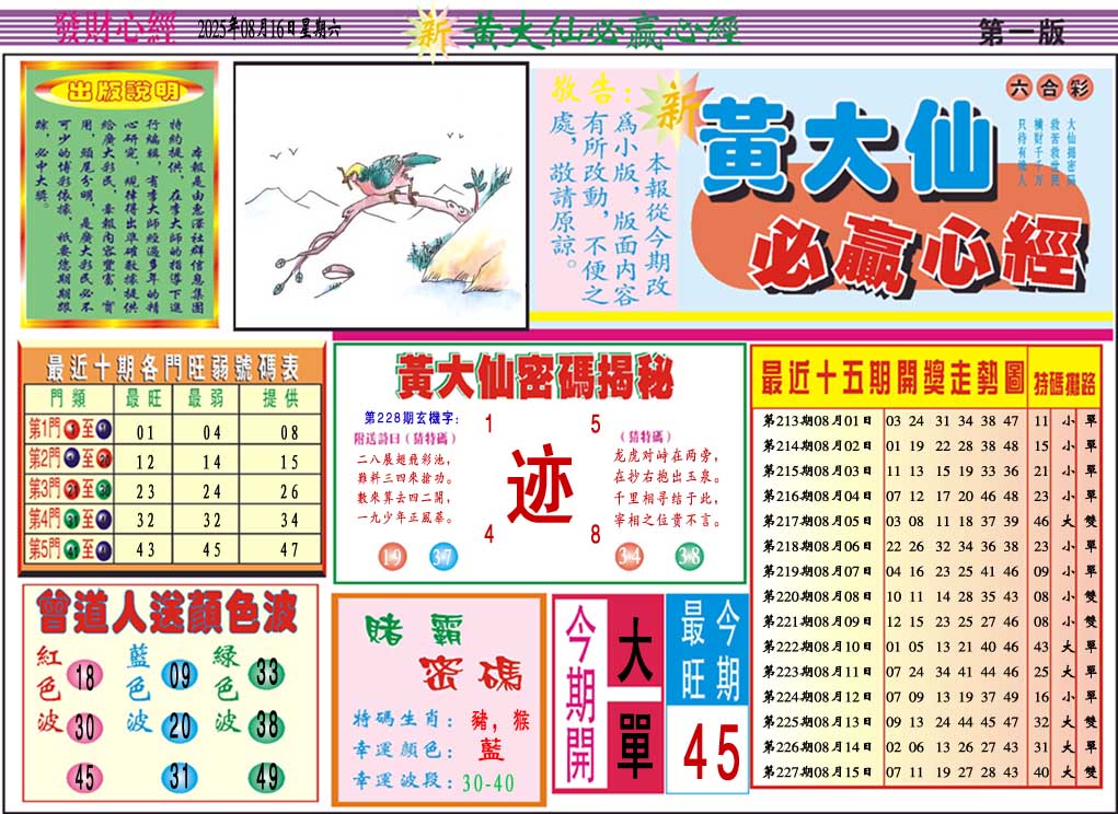 228期黄大仙必赢心经A[图]