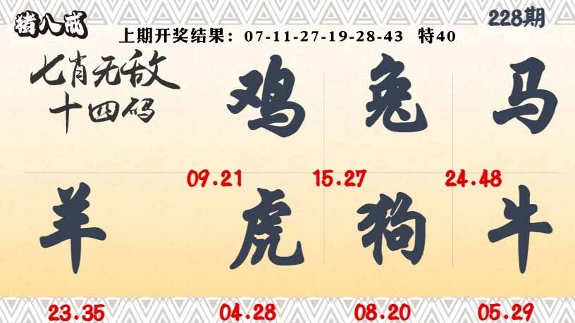 228期七肖无敌14码[图]