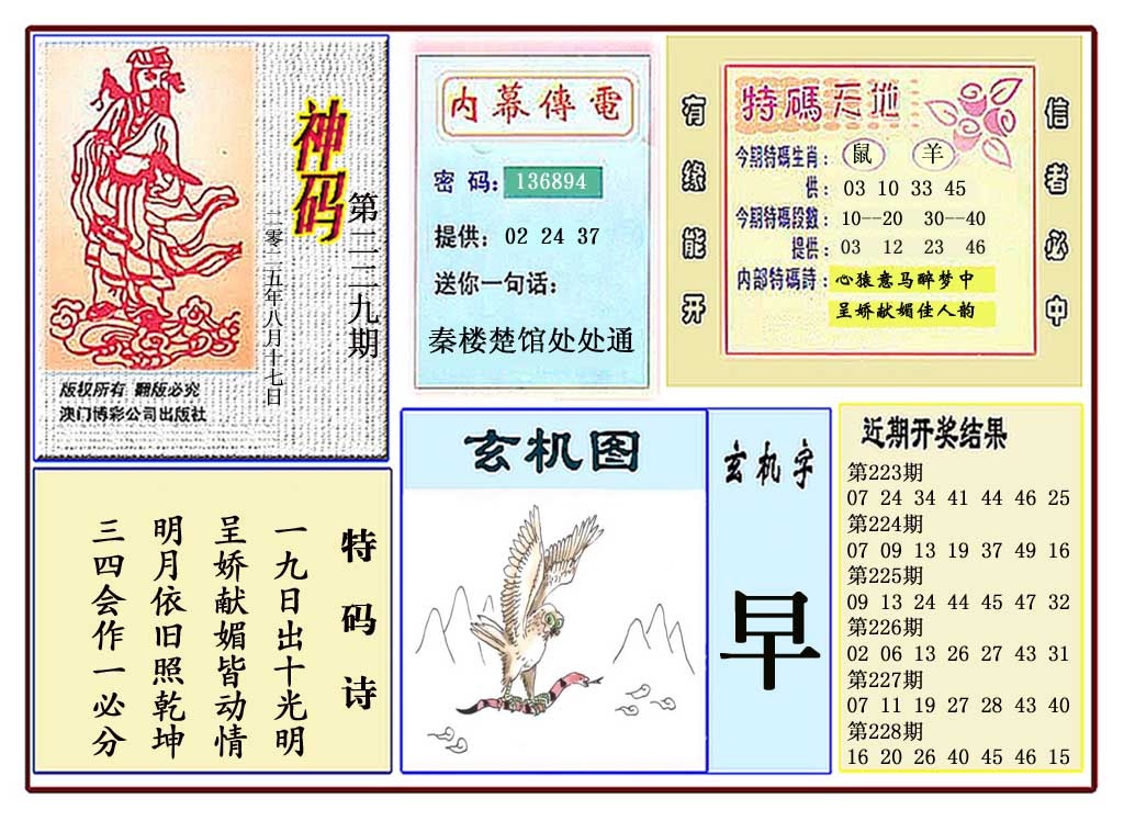 229期黄大仙神码[图]