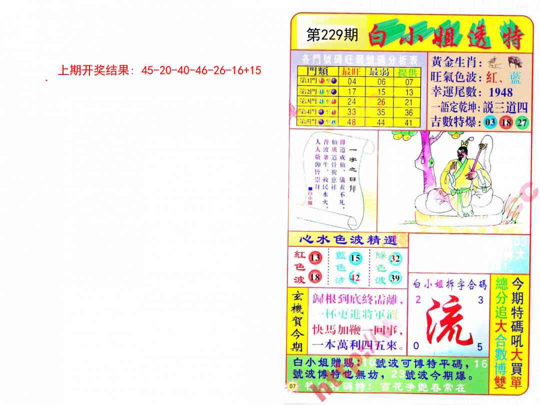 229期白小姐透特[图]