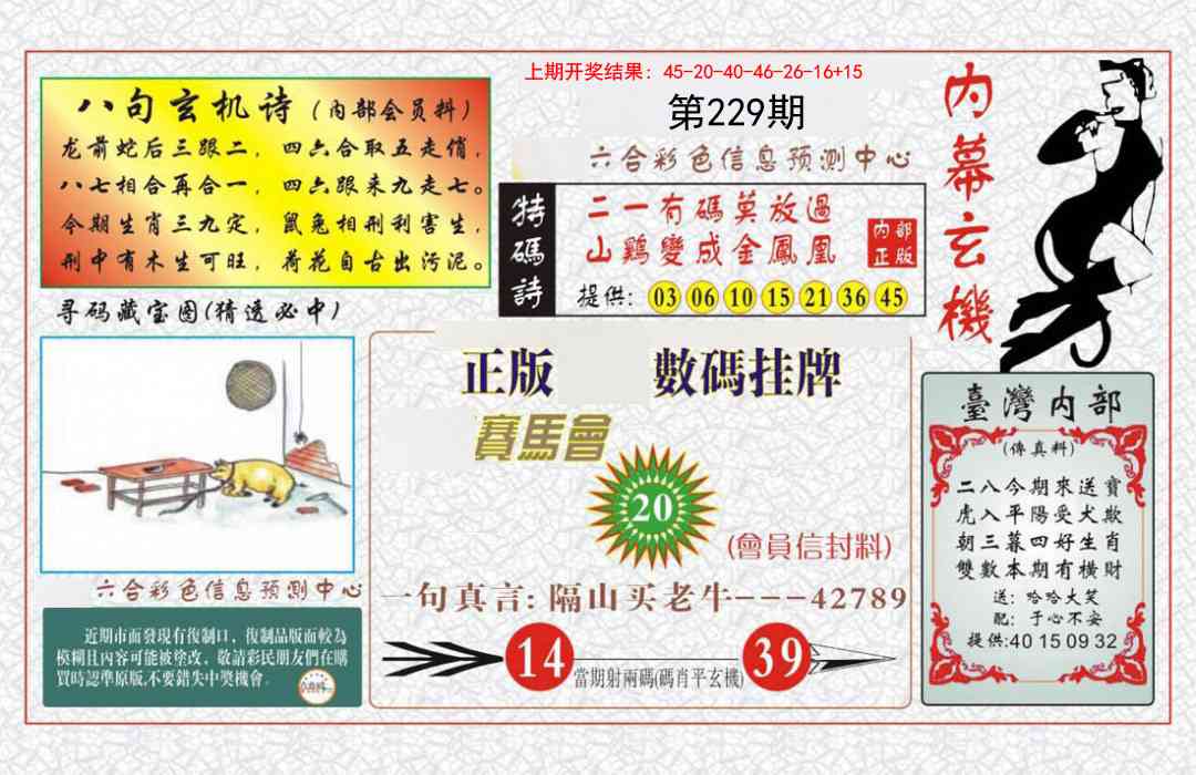 229期内幕玄机报[图]