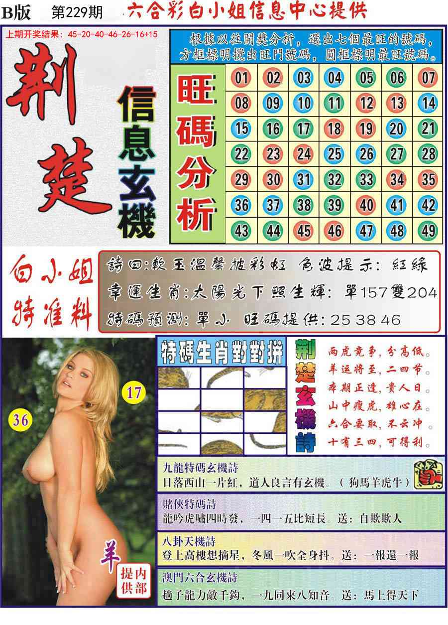 229期荆楚信息玄机B[图]
