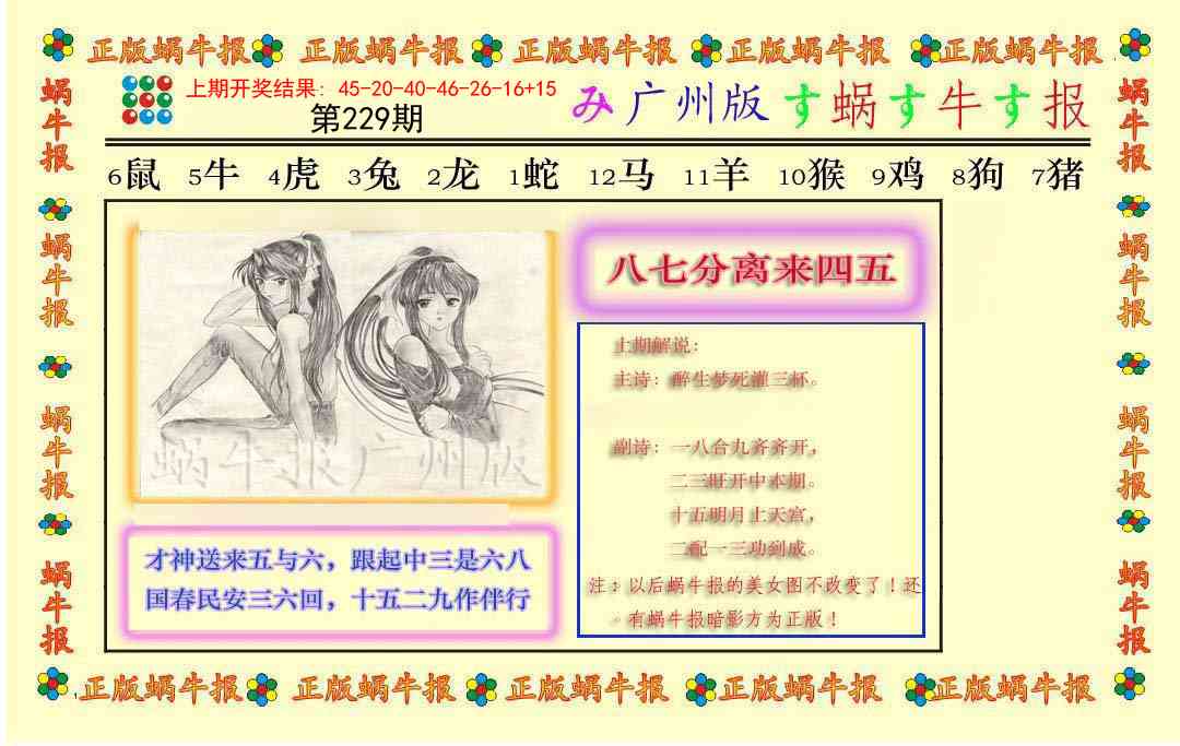 229期正版蜗牛报[图]