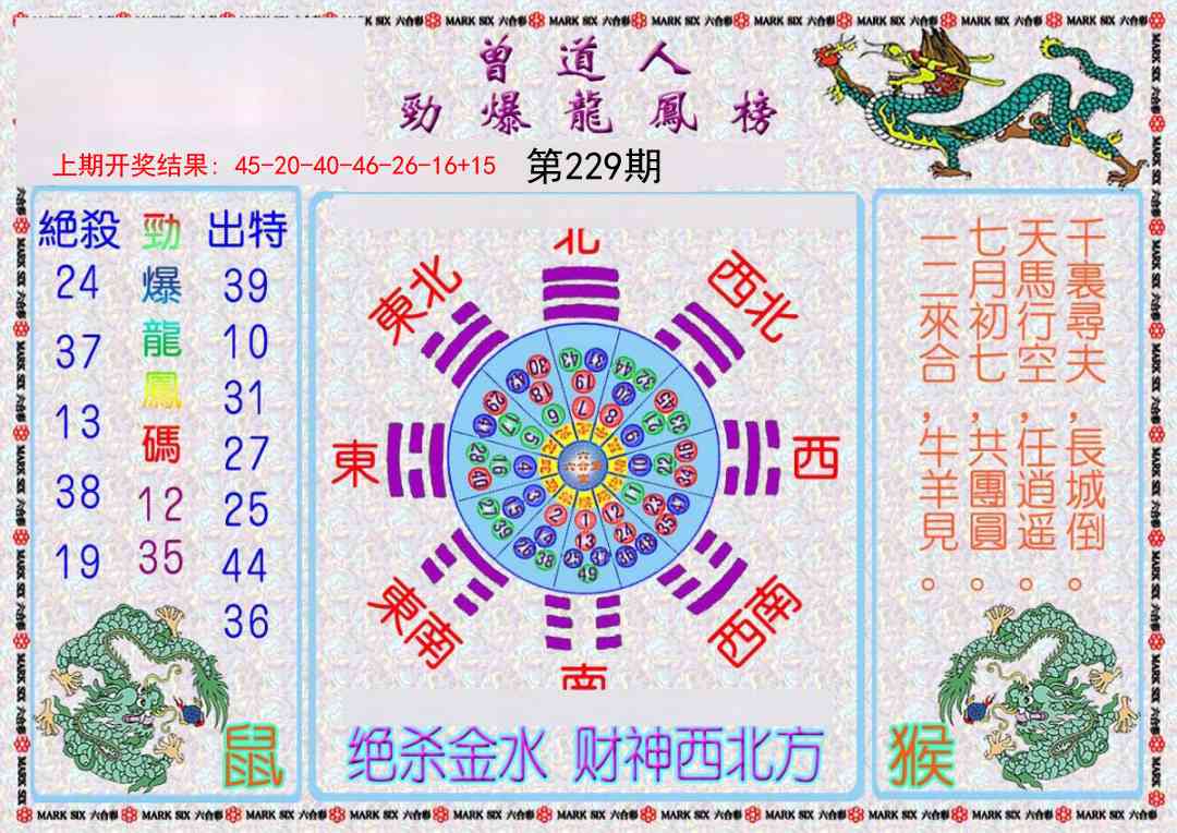 229期曾道人劲爆龙凤榜[图]