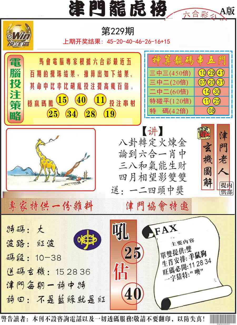 229期津门龙虎榜A[图]