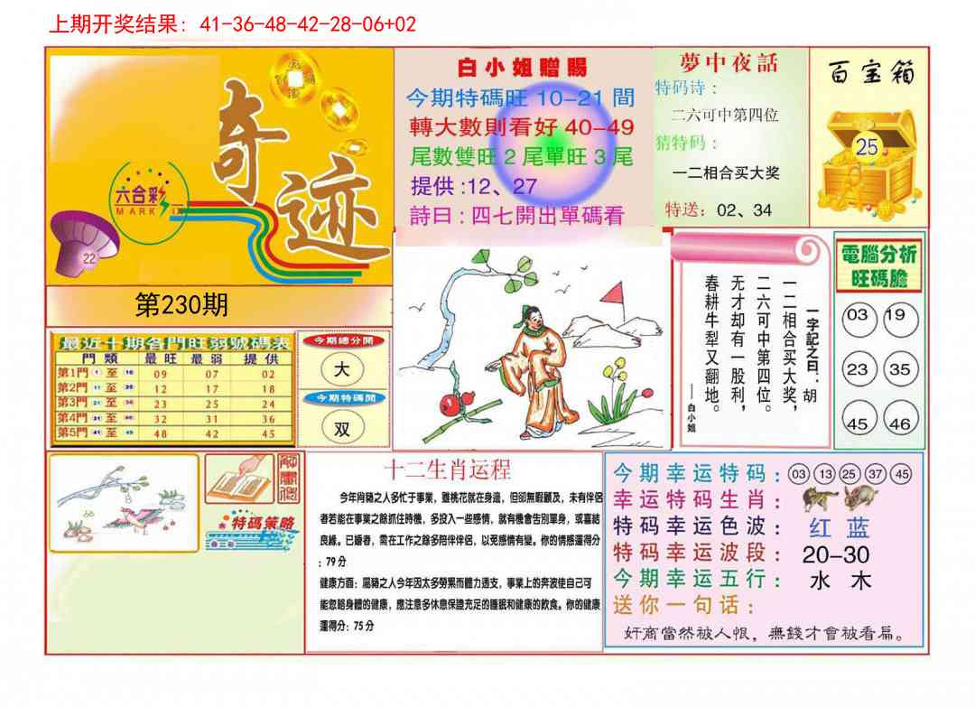 230期九龍奇迹A(推荐)[图]