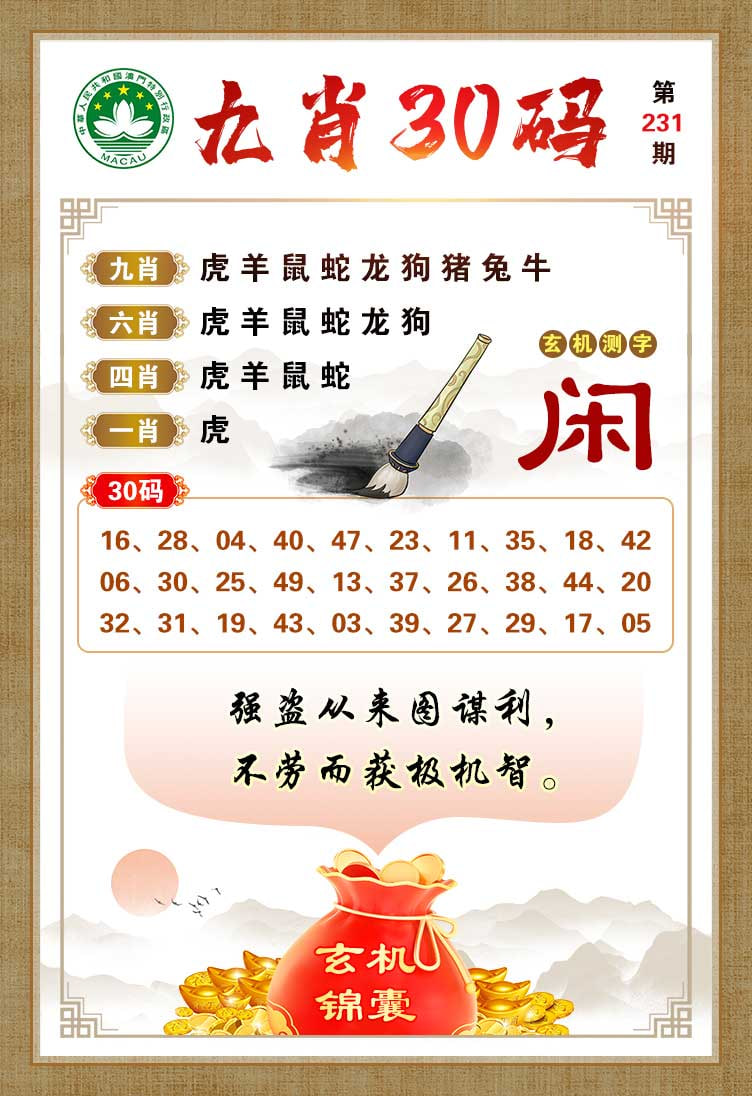 231期九肖30码[图]
