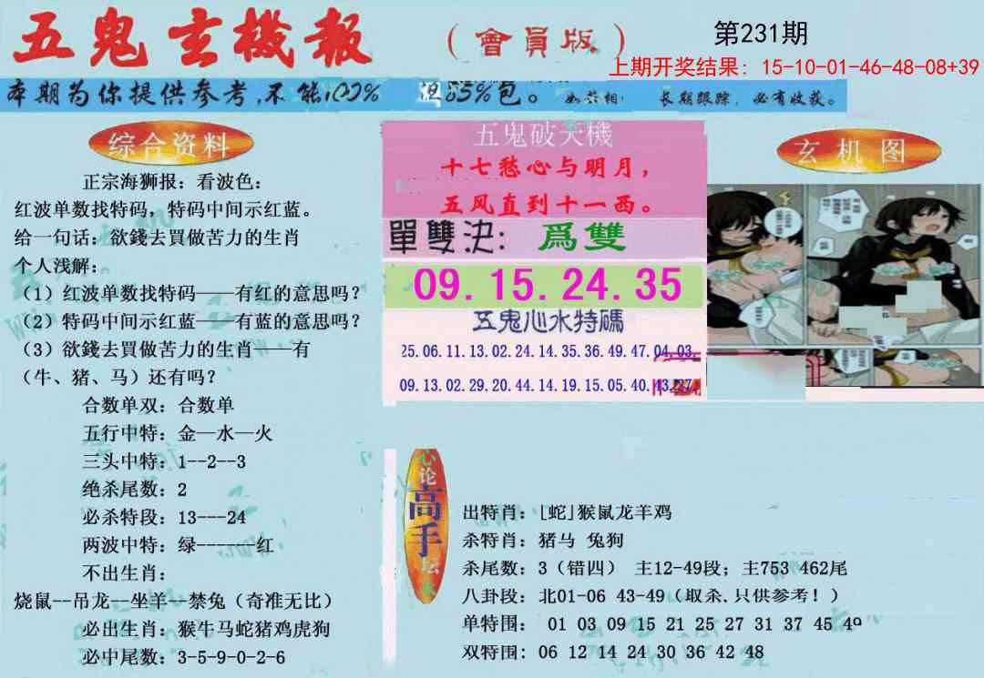 231期新五鬼玄机[图]