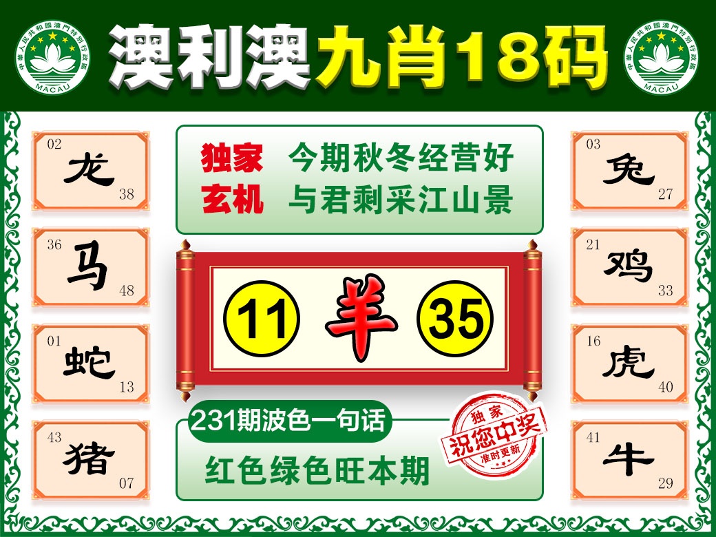 231期澳利澳九肖[图]