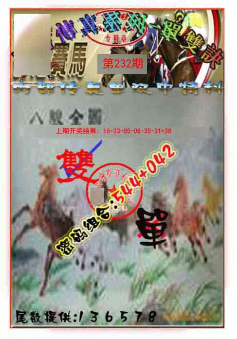 232期马会传真-单双诀[图]