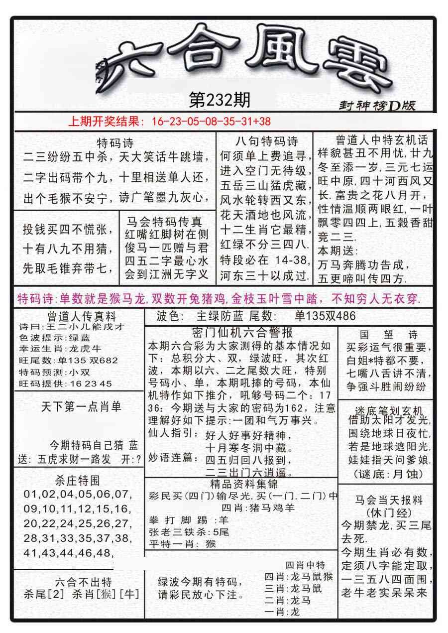 232期六合风云A[图]