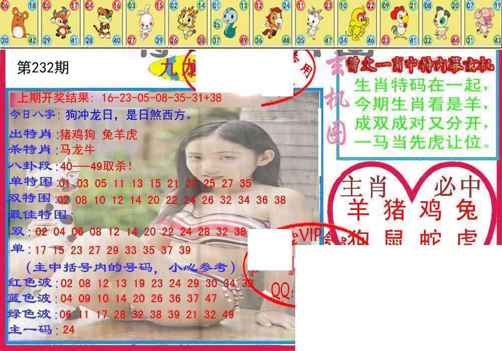 232期特码生肖图[图]