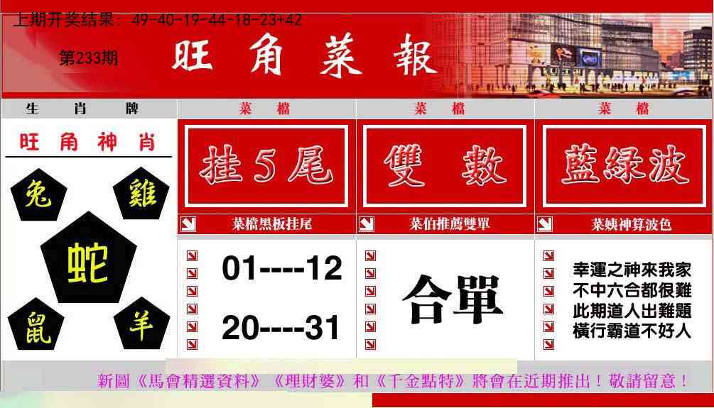233期旺角菜报[图]