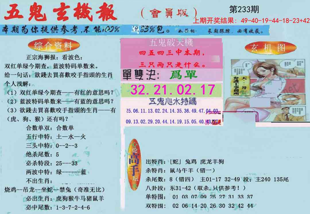 233期新五鬼玄机[图]