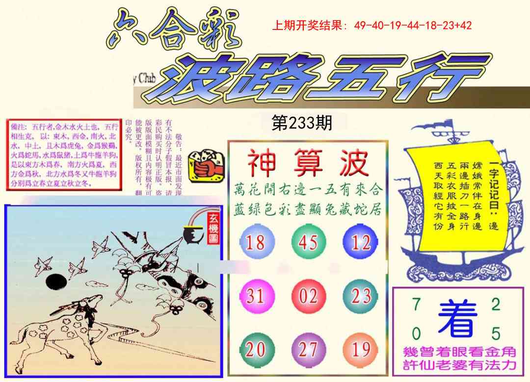 233期波路五行[图]