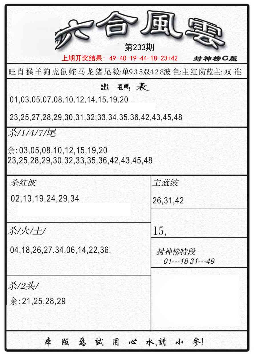 233期六合风云B[图]