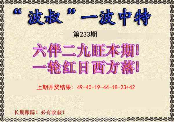 233期波叔一波中特[图]