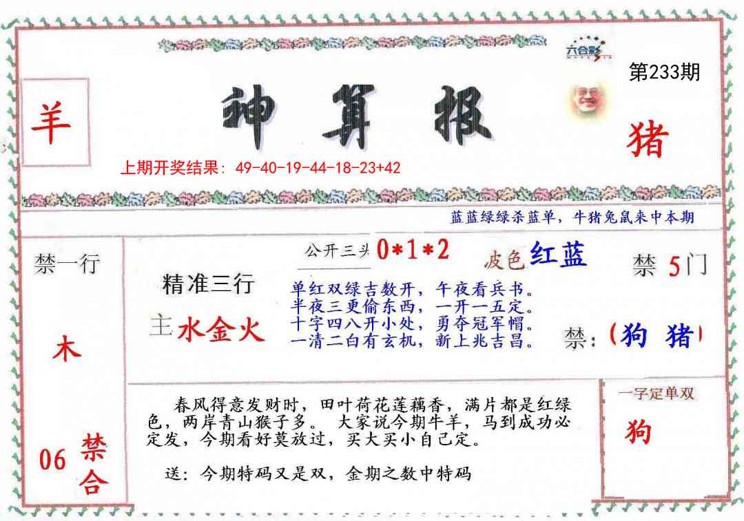 233期神算報[图]