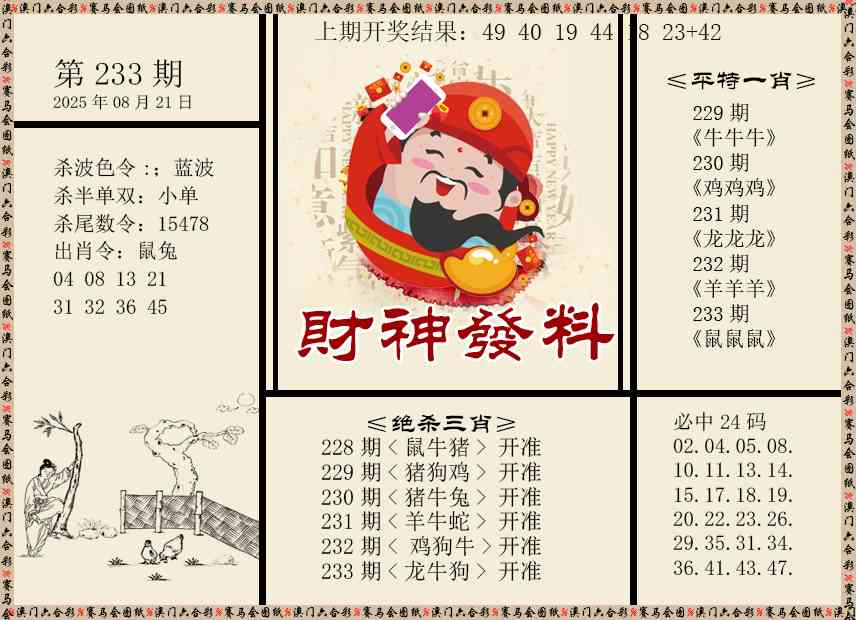 233期财神发料[图]