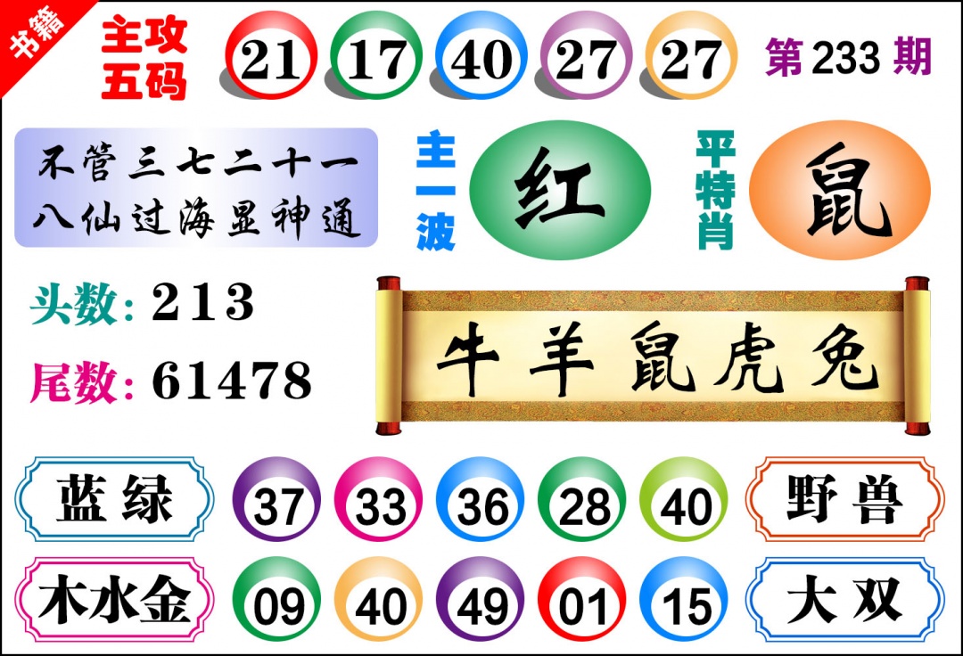 233期澳门主攻五码[图]