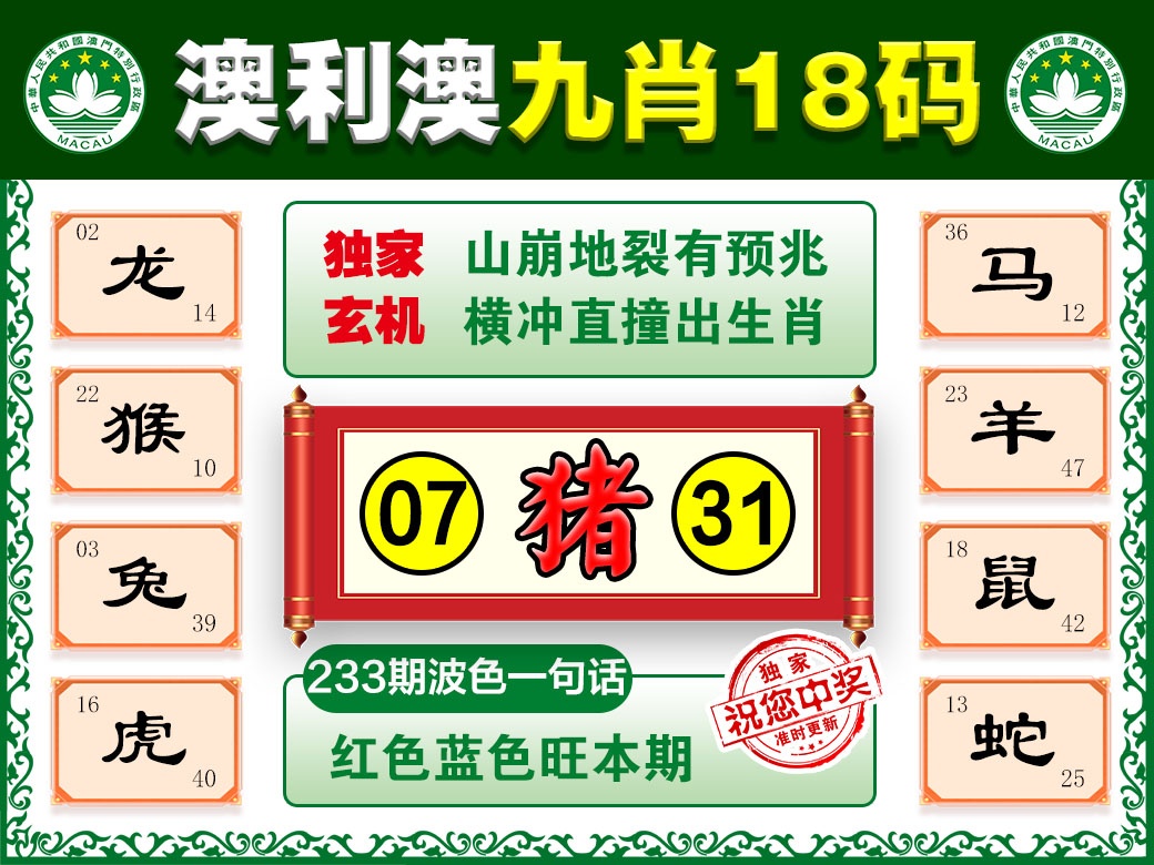 233期澳利澳九肖[图]