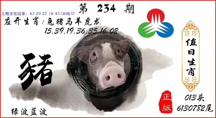 234期值日生肖[图]