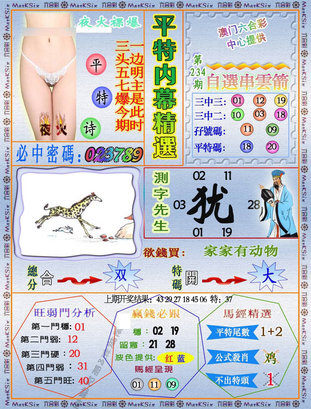 234期平特内幕精选[图]