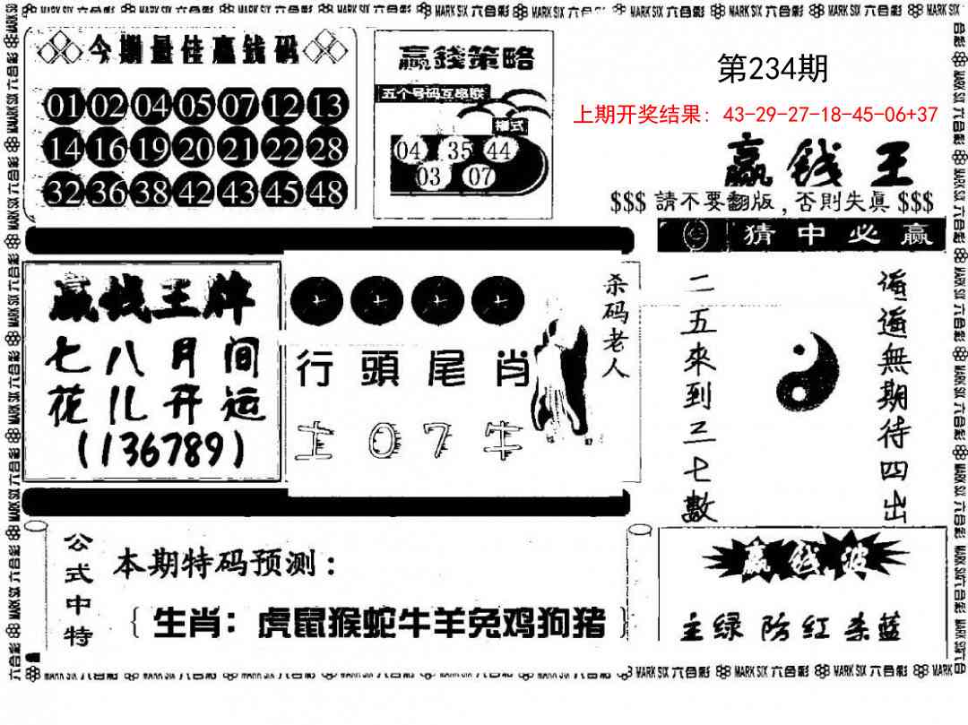 234期赢钱料[图]