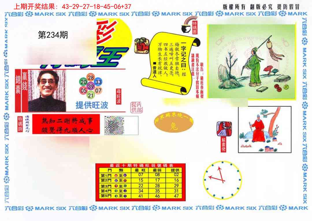 234期心水特码(信封)[图]