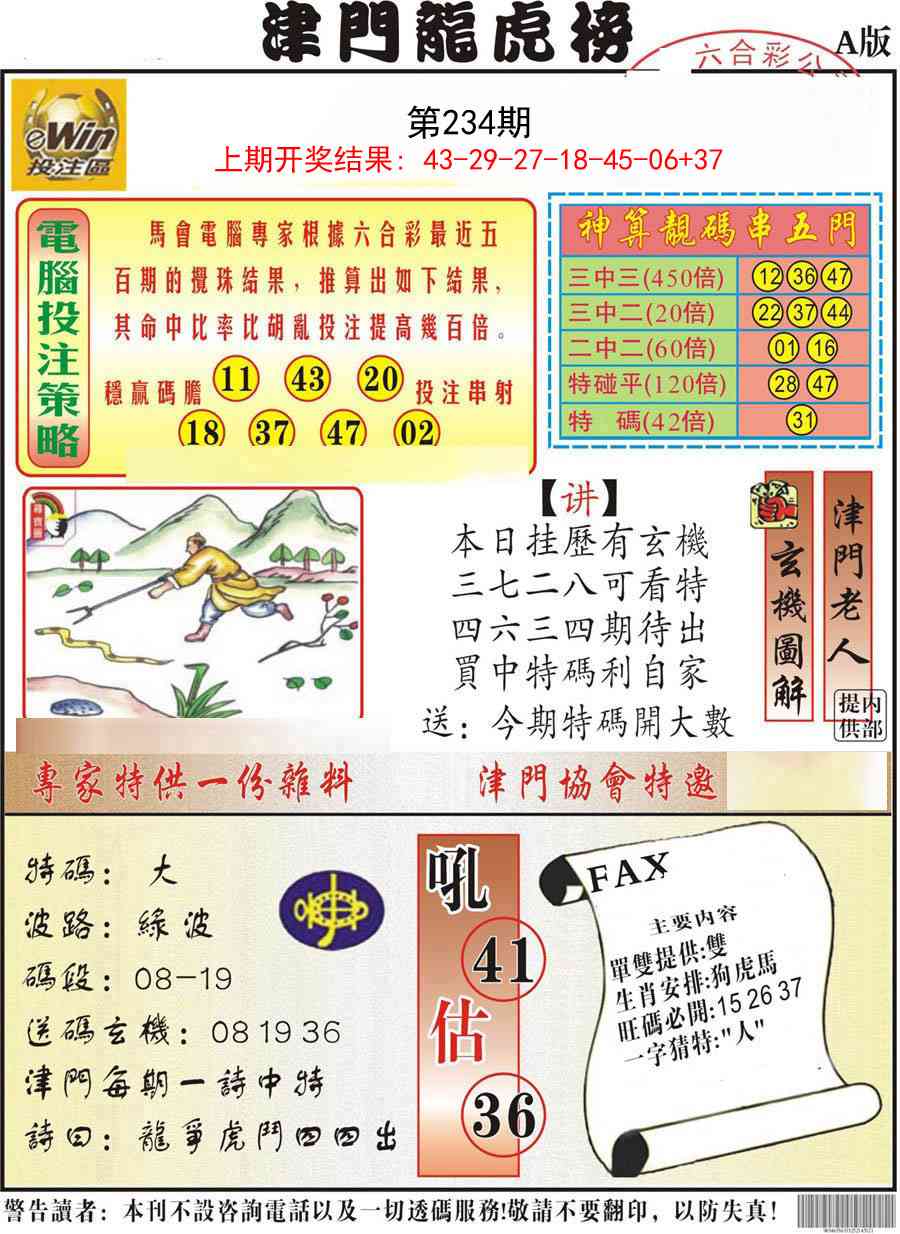 234期津门龙虎榜A[图]