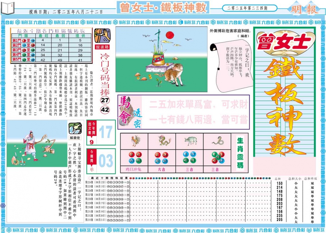 234期曾女士铁板神数A[图]