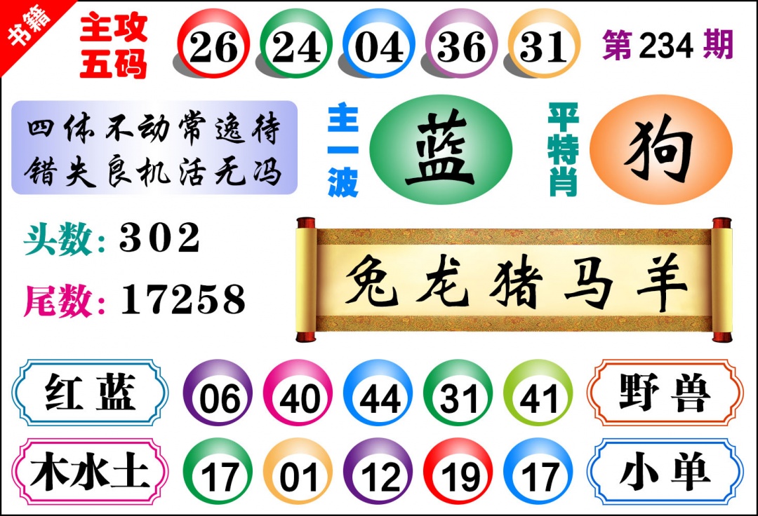234期澳门主攻五码[图]