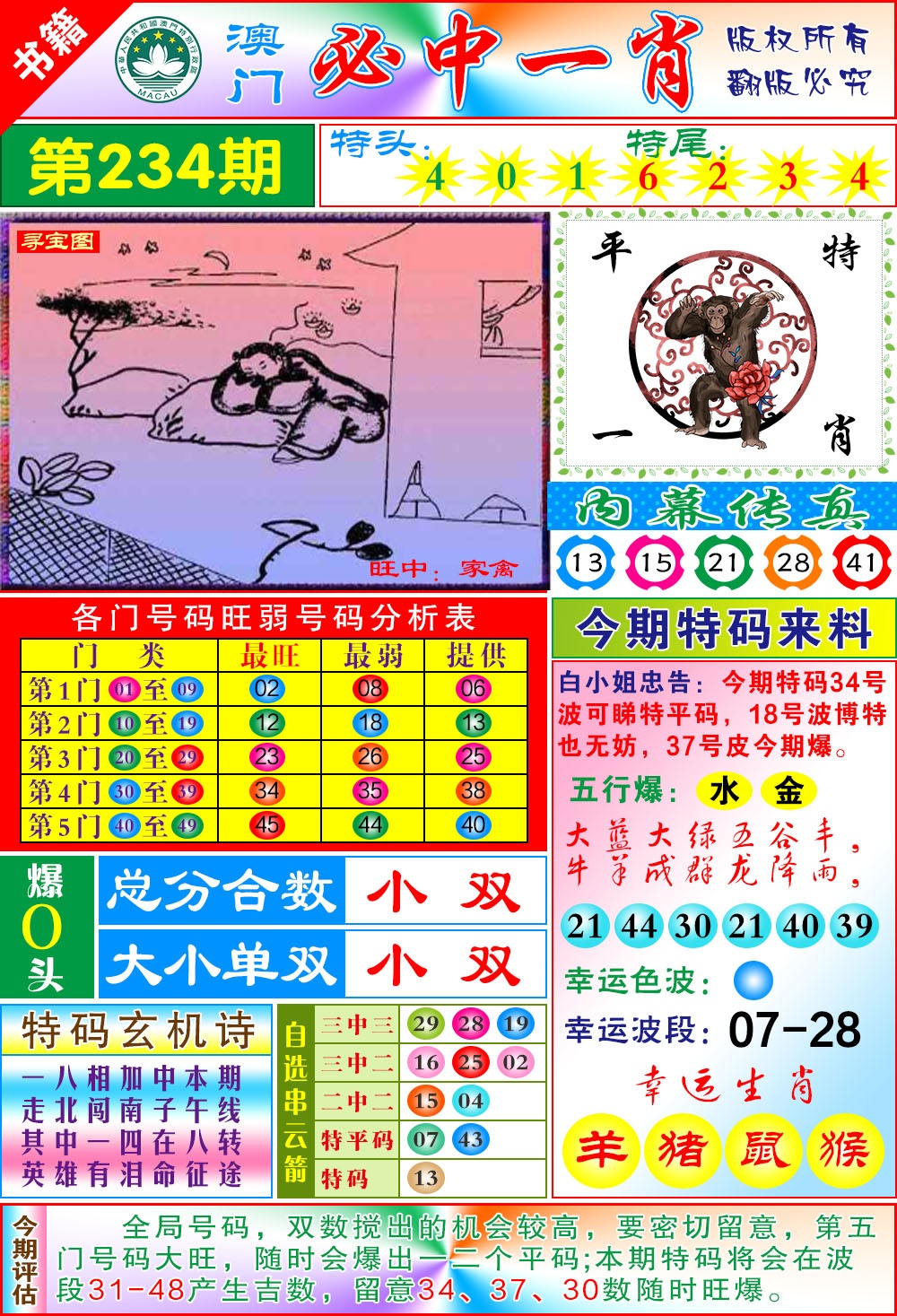 234期澳门玄机一特[图]