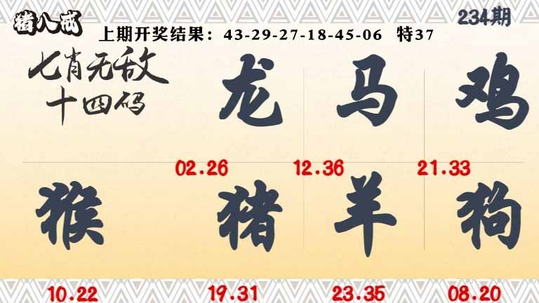 234期七肖无敌14码[图]
